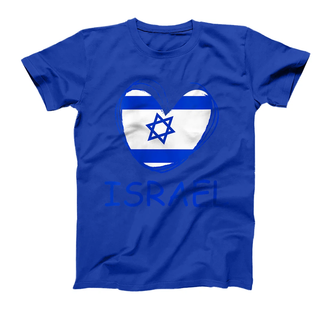 Womens Israel Flag Heart T-Shirt
