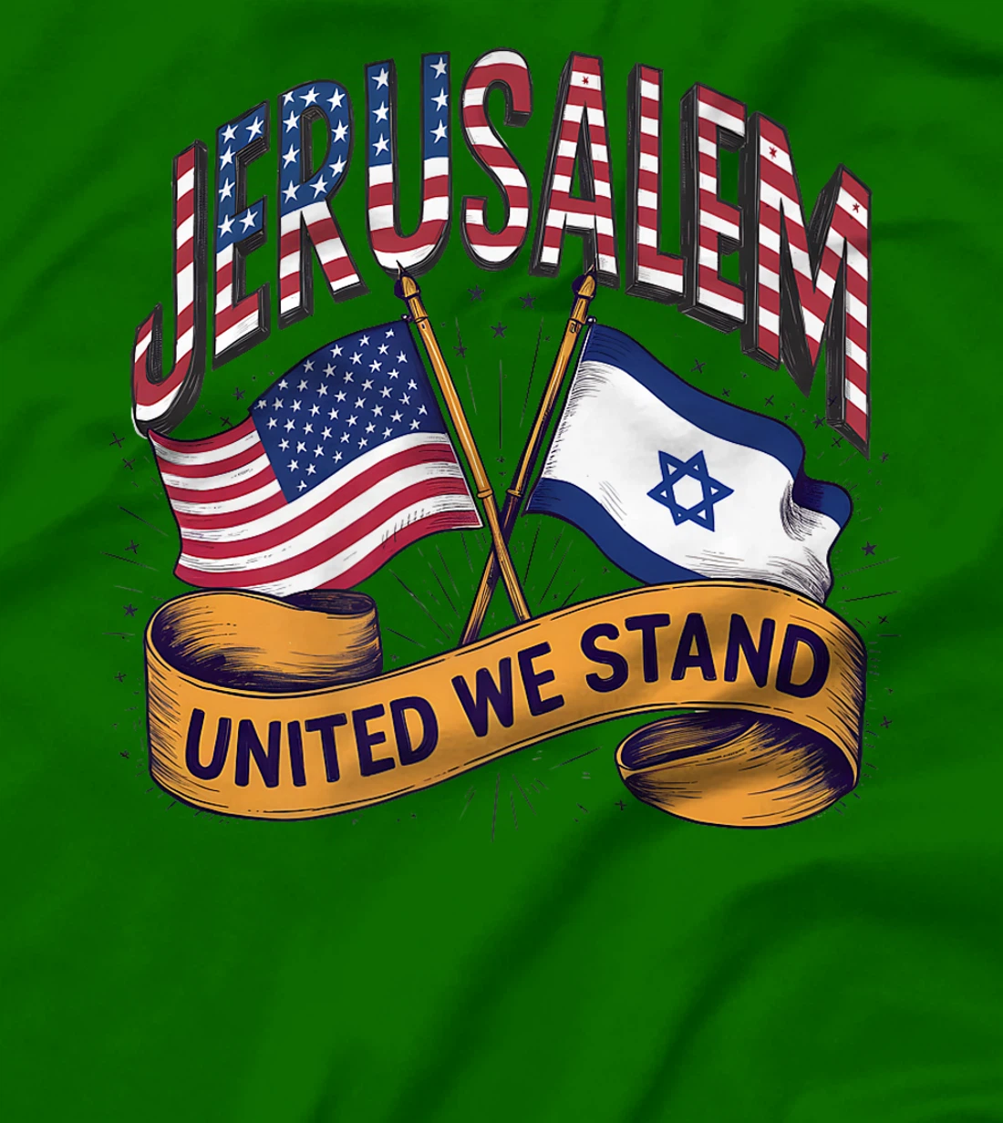 Jerusalem United We Stand American Israeli Flags Premium T-Shirt