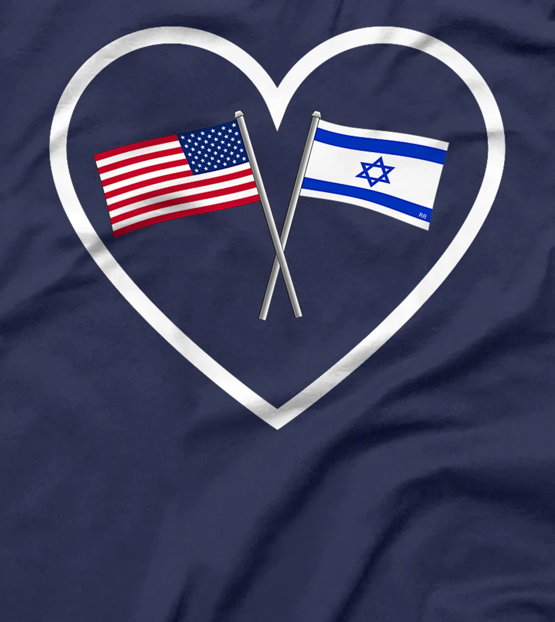SUPPORTING ISRAEL | Heart and American Flag and Israel Flag Premium T-Shirt
