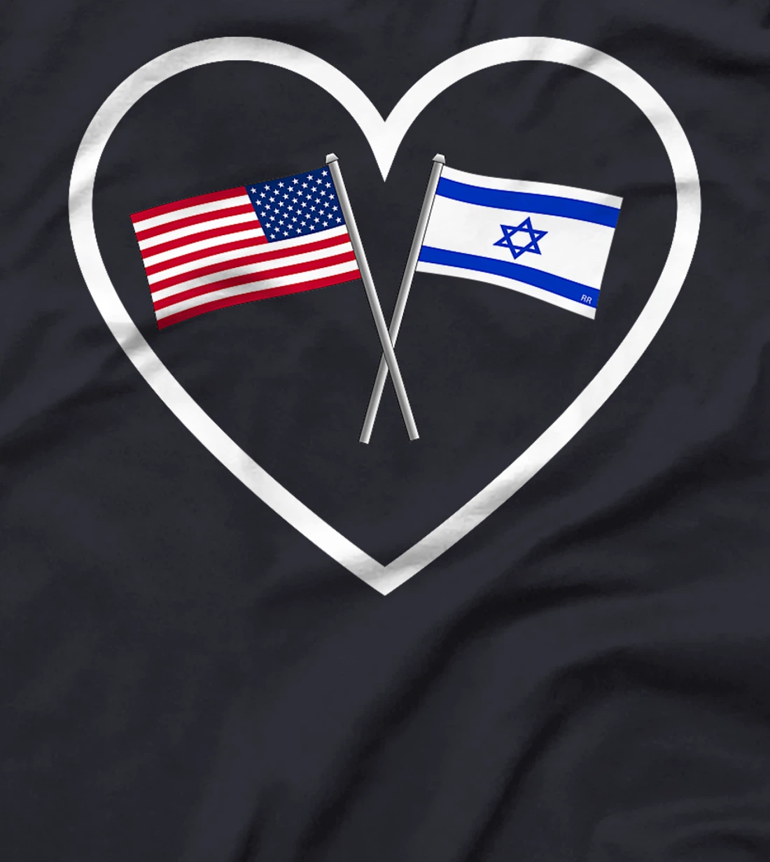 SUPPORTING ISRAEL | Heart and American Flag and Israel Flag Premium T-Shirt