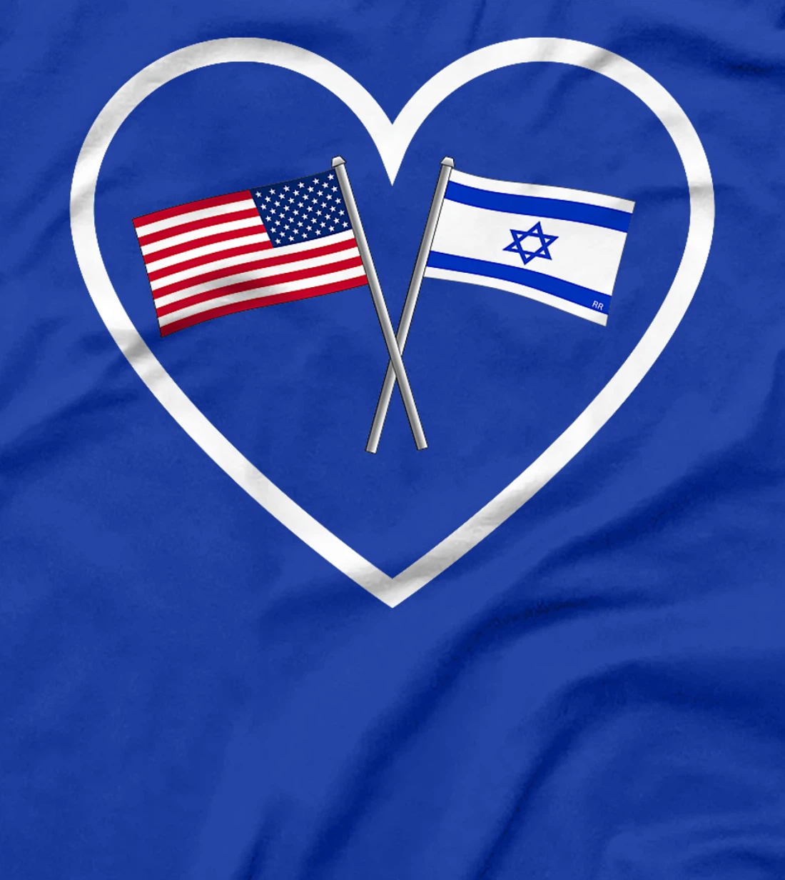 SUPPORTING ISRAEL | Heart and American Flag and Israel Flag Premium T-Shirt