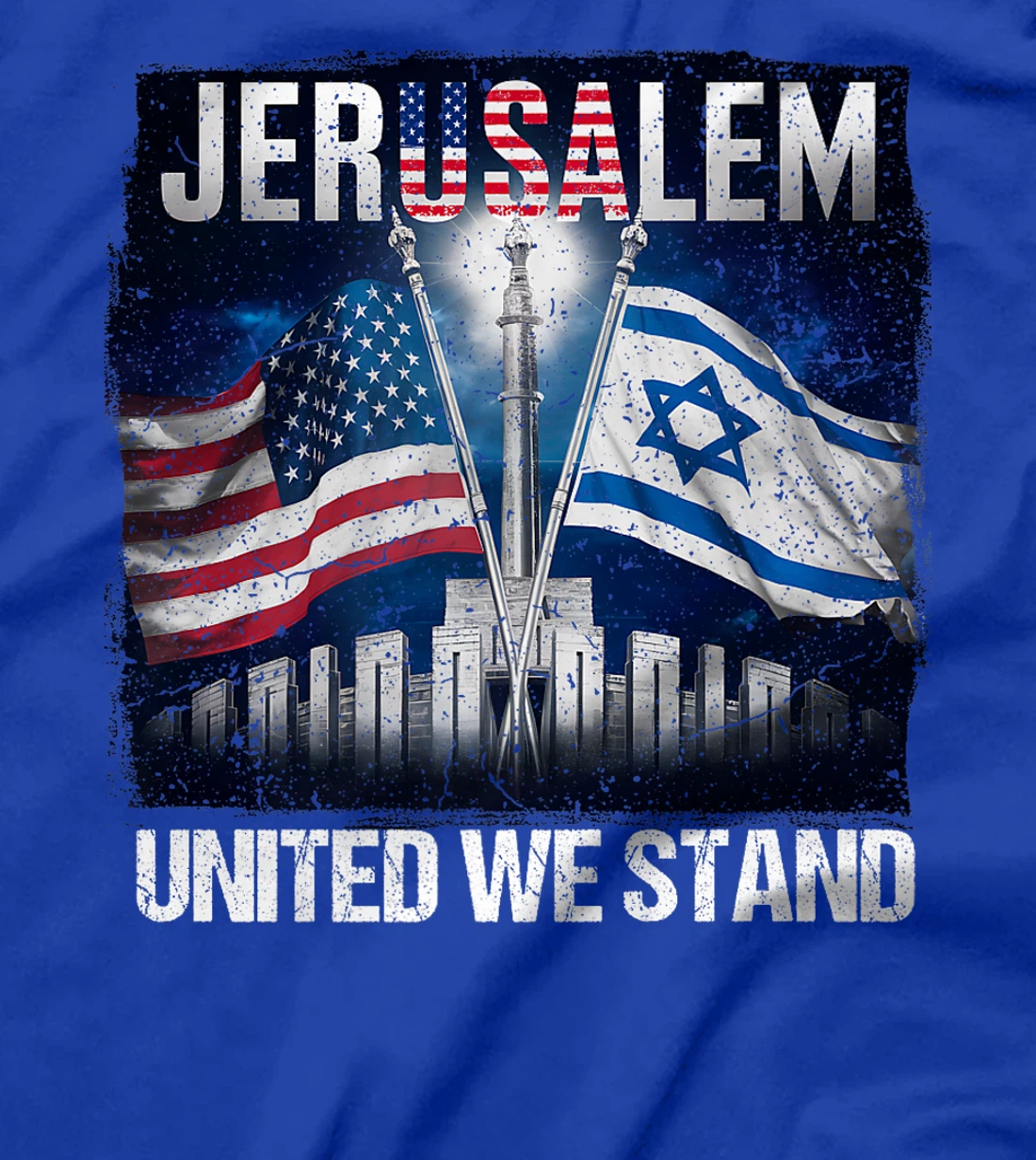 Jerusalem United We Stand American Israeli Flags Premium T-Shirt
