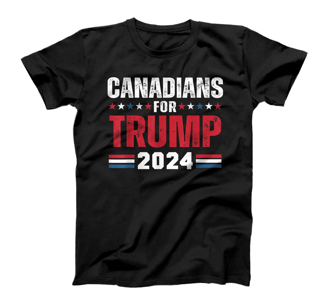 Canadians For Trump 2024 American Flag T-Shirt