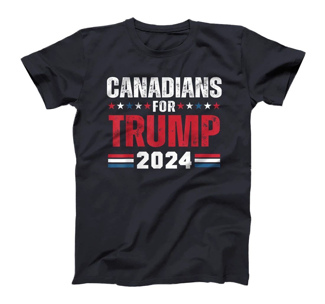 Canadians For Trump 2024 American Flag T-Shirt