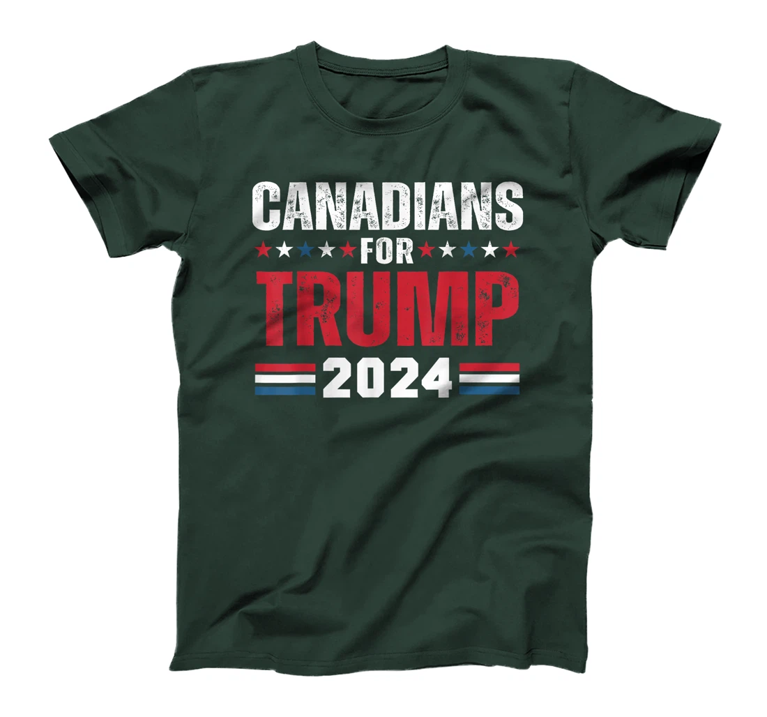 Canadians For Trump 2024 American Flag T-Shirt