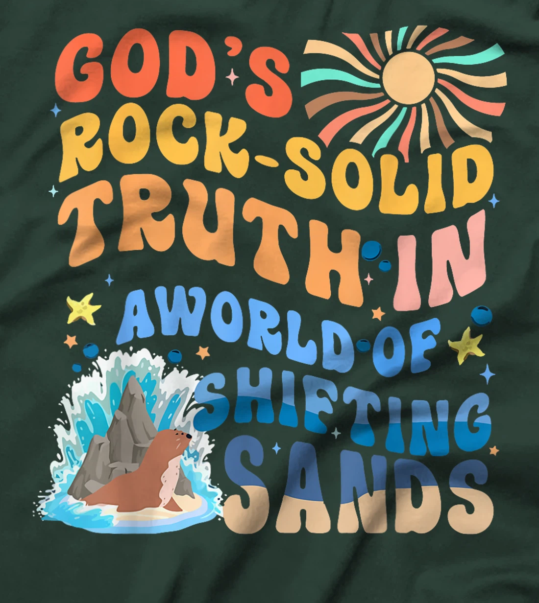 God's Rock Solid Breaker Rock Beach VBS 2024 Christian T-Shirt
