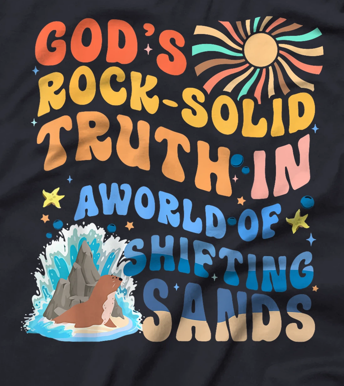 God's Rock Solid Breaker Rock Beach VBS 2024 Christian T-Shirt