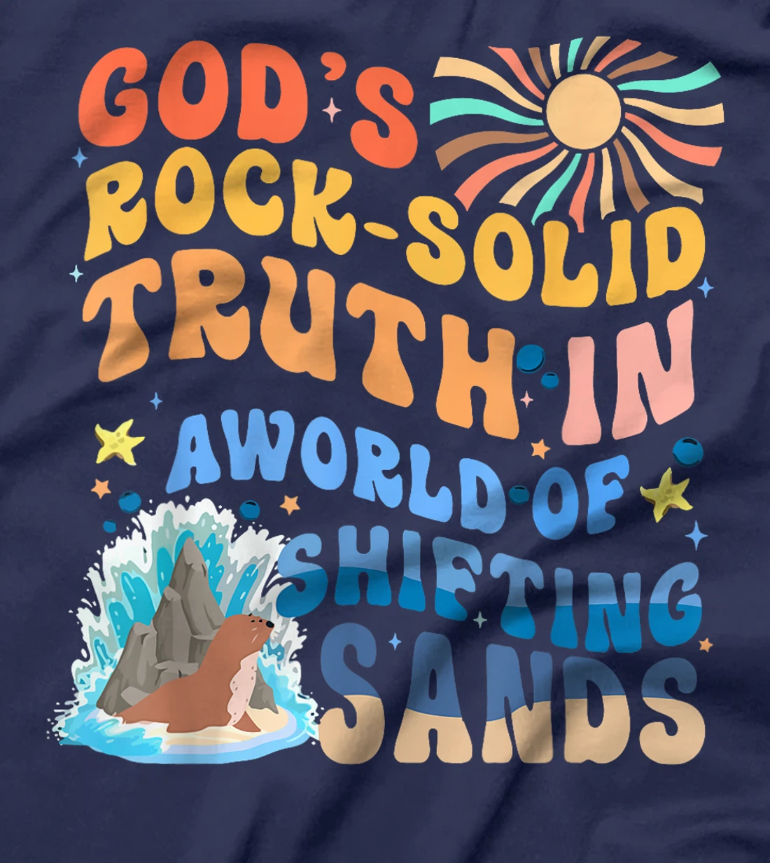 God's Rock Solid Breaker Rock Beach VBS 2024 Christian T-Shirt