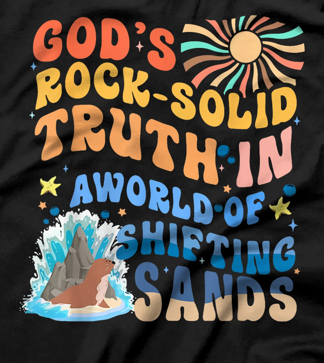 God's Rock Solid Breaker Rock Beach VBS 2024 Christian T-Shirt