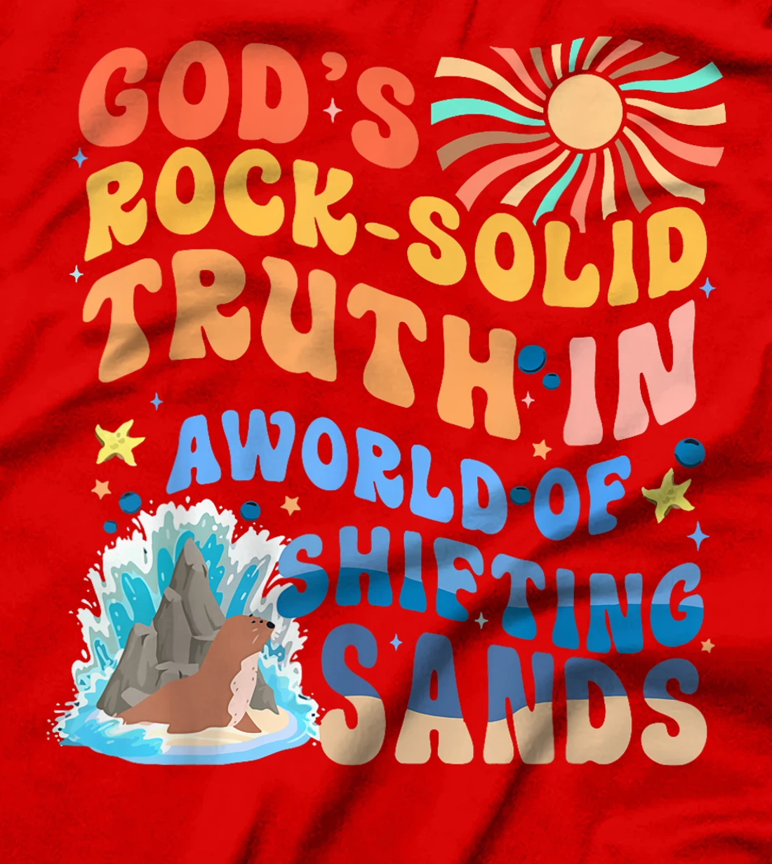 God's Rock Solid Breaker Rock Beach VBS 2024 Christian T-Shirt