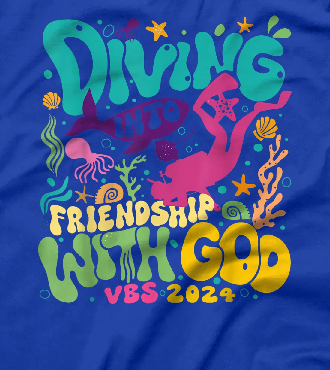 Diving Into Friendship With God Scuba VBS 2024 Christian T-Shirt