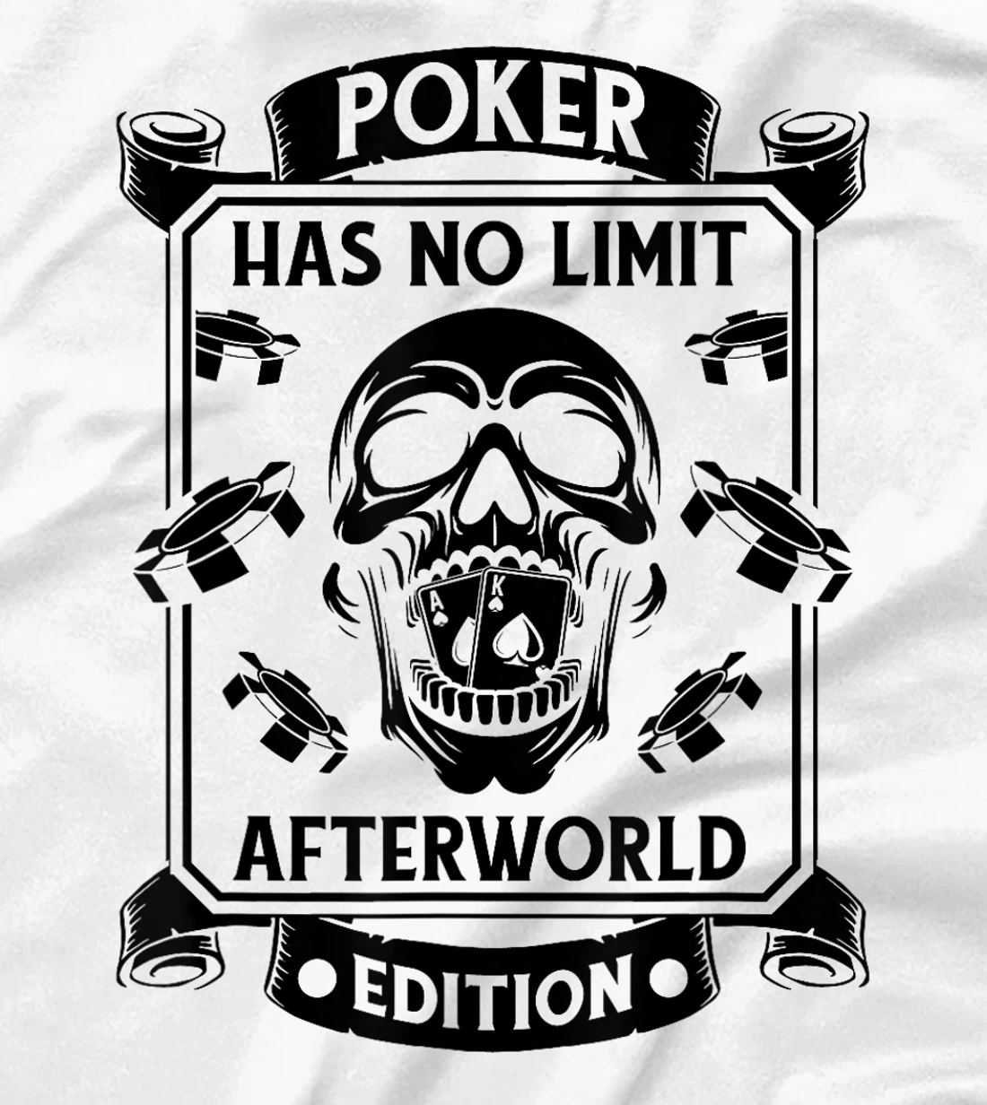 Poker Skull Gambling - Cards Gambler Texas Holdem Poker T-Shirt