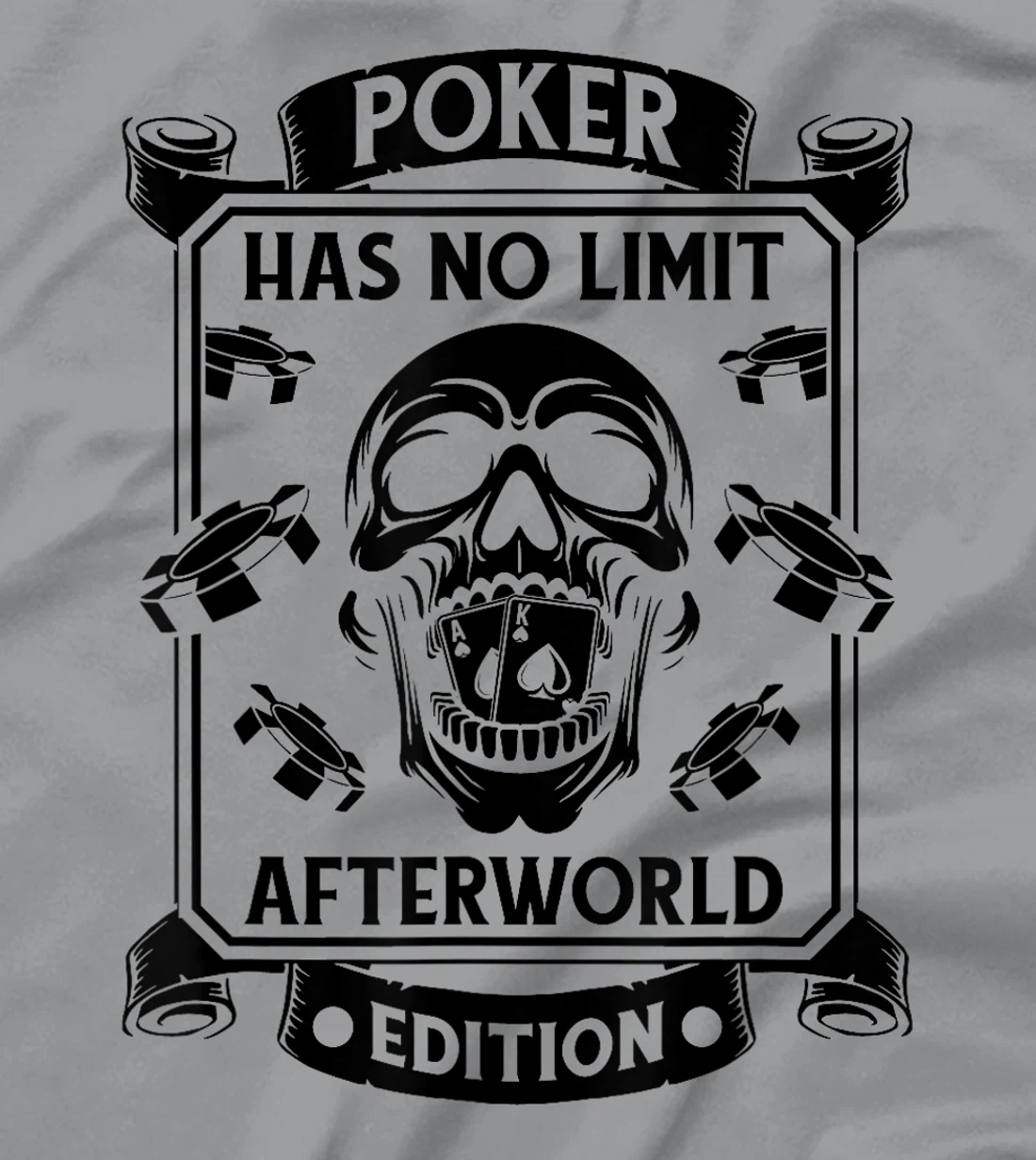 Poker Skull Gambling - Cards Gambler Texas Holdem Poker T-Shirt