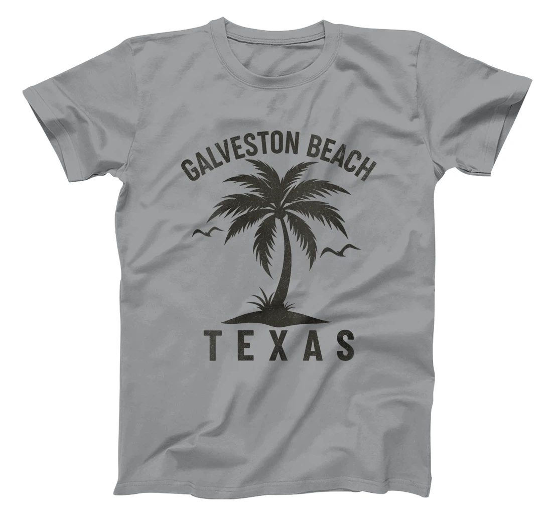 Womens Galveston Beach Texas Palm Tree Tropical Beach Summer T-Shirt