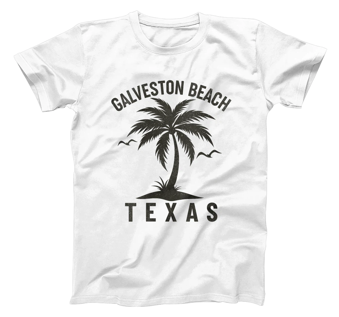 Womens Galveston Beach Texas Palm Tree Tropical Beach Summer T-Shirt