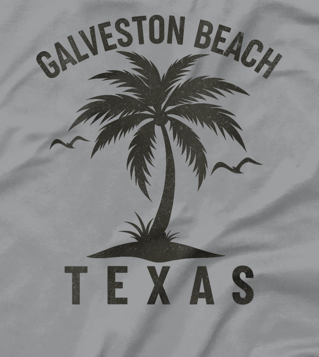 Womens Galveston Beach Texas Palm Tree Tropical Beach Summer T-Shirt