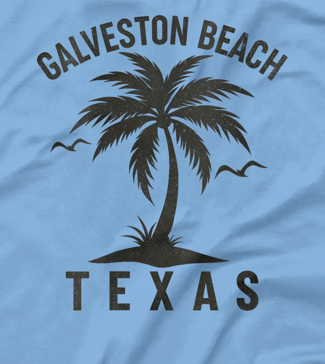 Womens Galveston Beach Texas Palm Tree Tropical Beach Summer T-Shirt