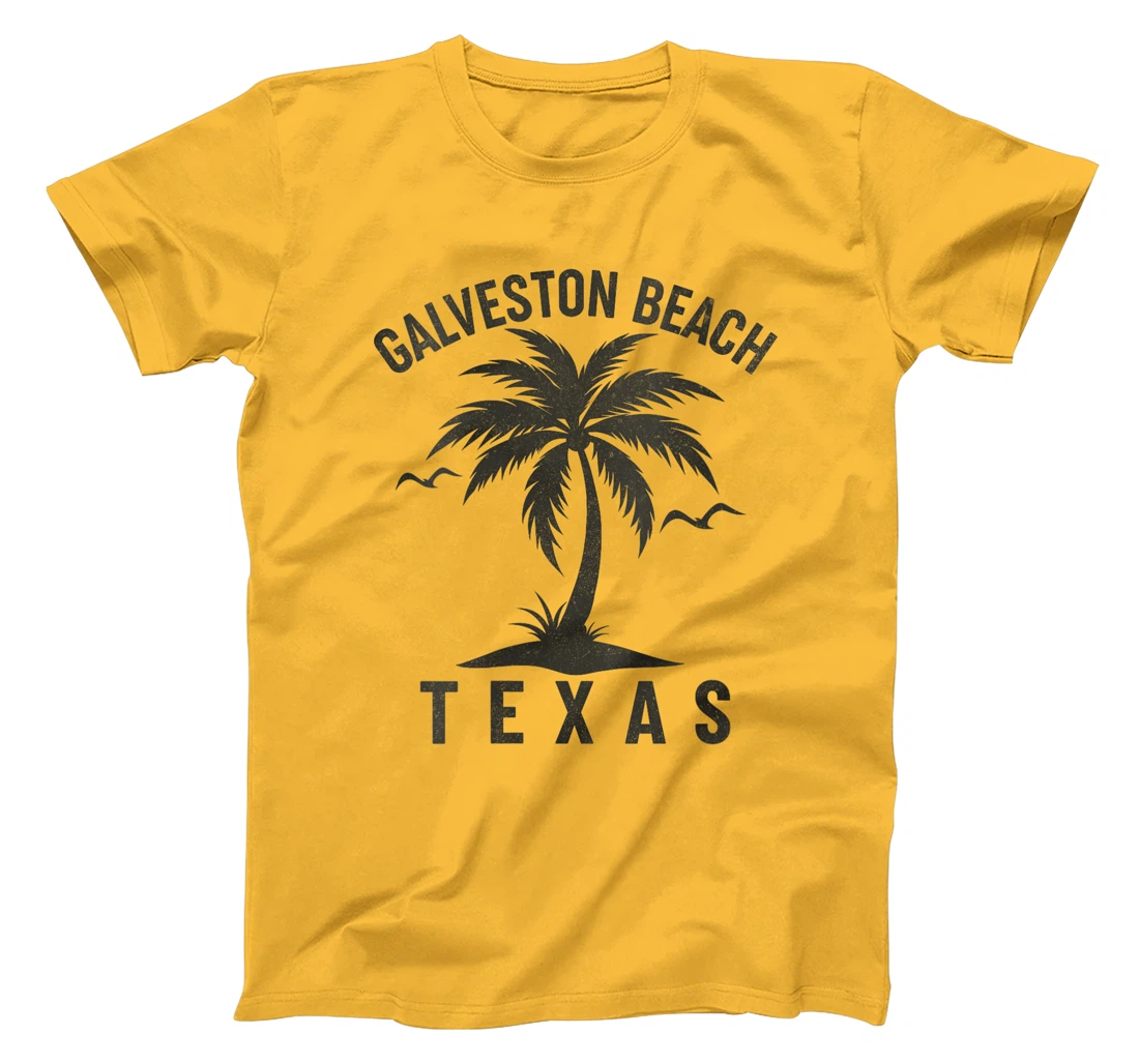 Womens Galveston Beach Texas Palm Tree Tropical Beach Summer T-Shirt