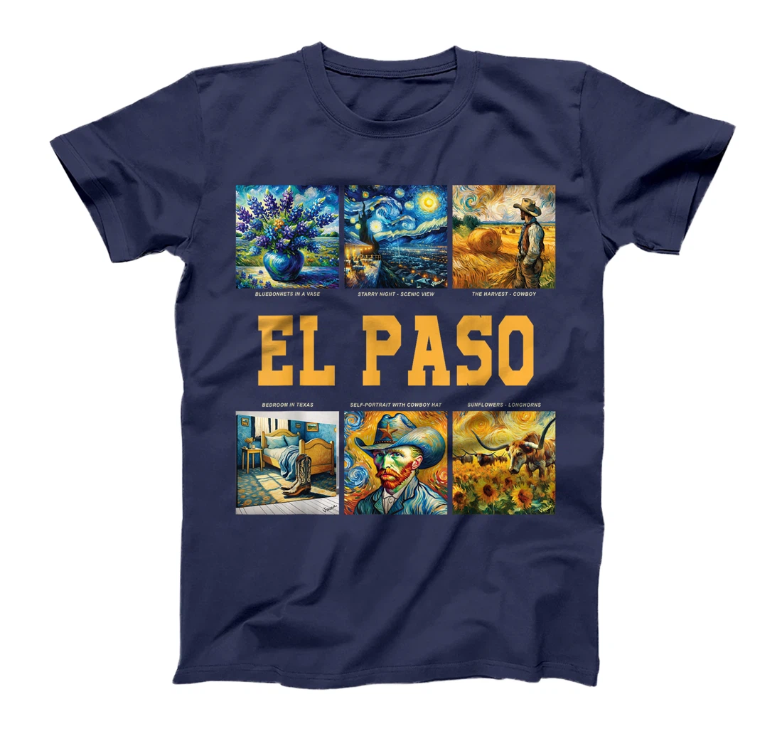 Womens El Paso, Texas Van Gogh Inspired Art T-Shirt