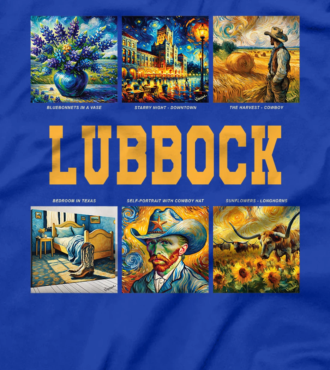 Lubbock, Texas Van Gogh Inspired Art Premium T-Shirt