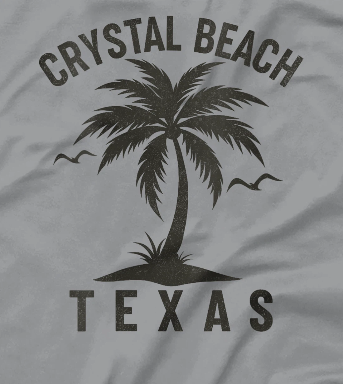 Womens Crystal Beach Texas Palm Tree Tropical Beach Summer T-Shirt
