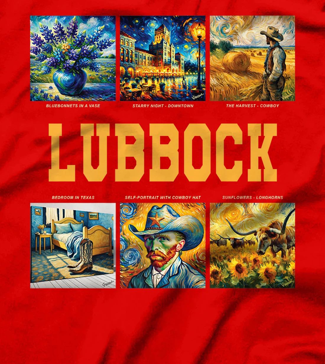 Lubbock, Texas Van Gogh Inspired Art Premium T-Shirt
