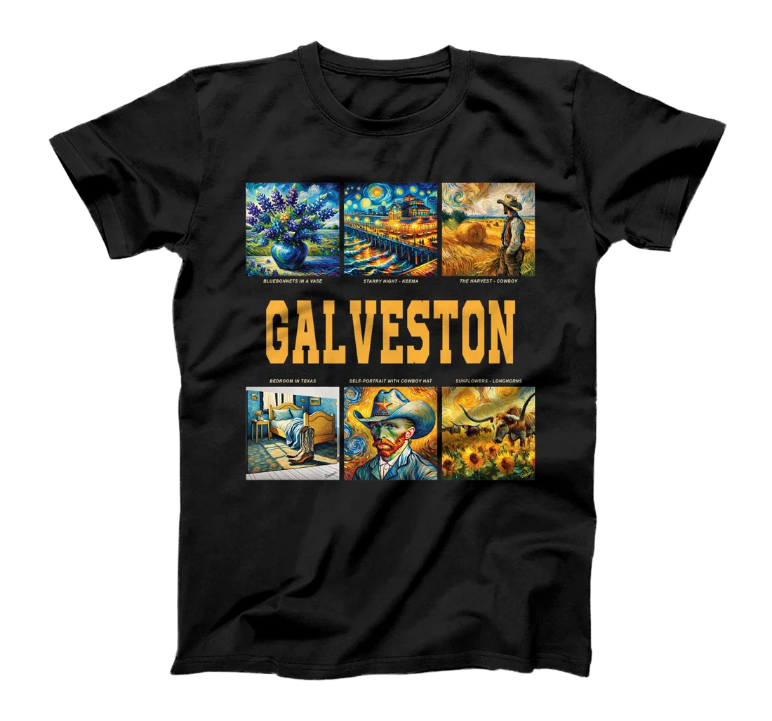 Galveston, Texas Van Gogh Inspired Art Premium T-Shirt