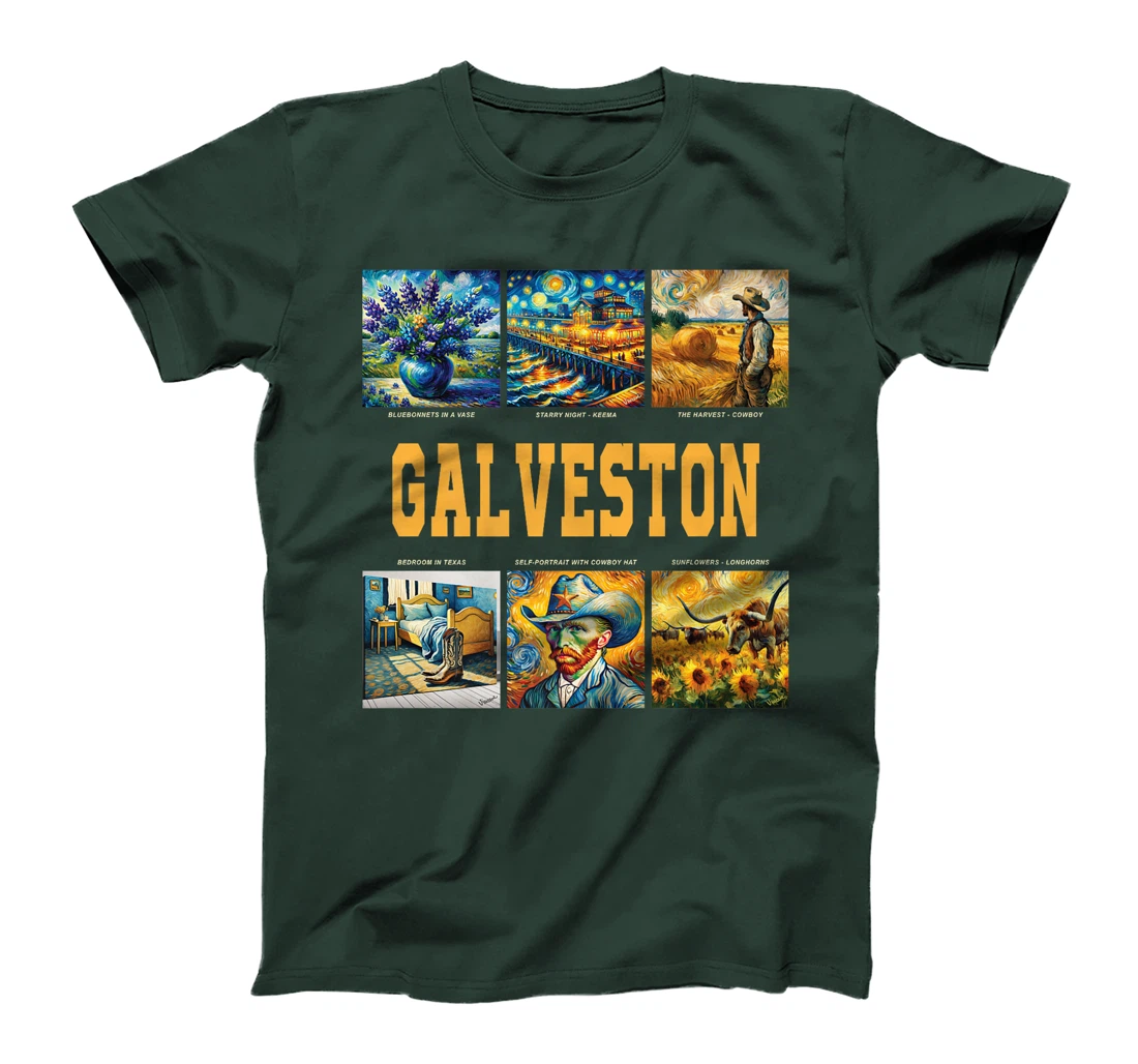 Galveston, Texas Van Gogh Inspired Art Premium T-Shirt