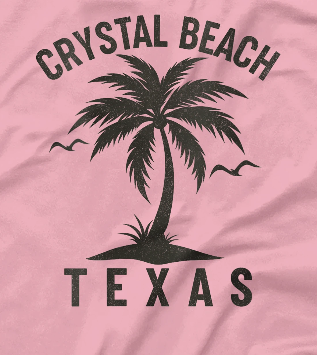 Womens Crystal Beach Texas Palm Tree Tropical Beach Summer T-Shirt
