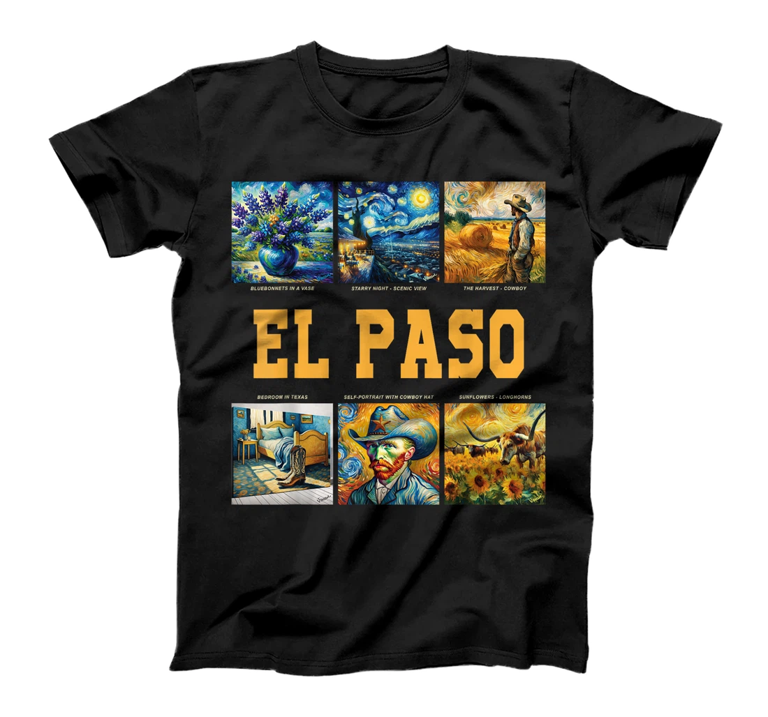 Womens El Paso, Texas Van Gogh Inspired Art T-Shirt