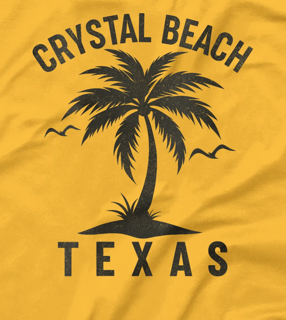 Womens Crystal Beach Texas Palm Tree Tropical Beach Summer T-Shirt