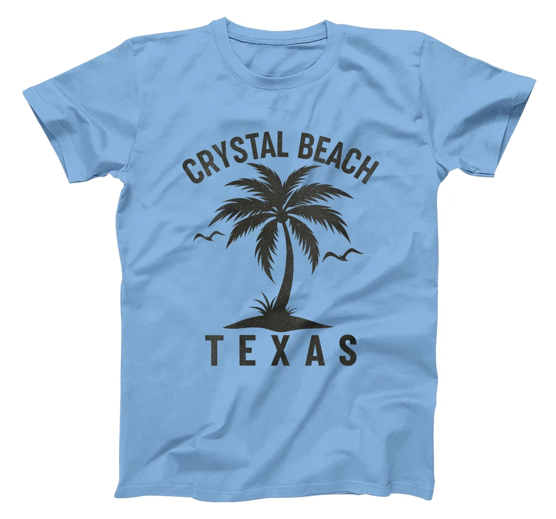 Womens Crystal Beach Texas Palm Tree Tropical Beach Summer T-Shirt