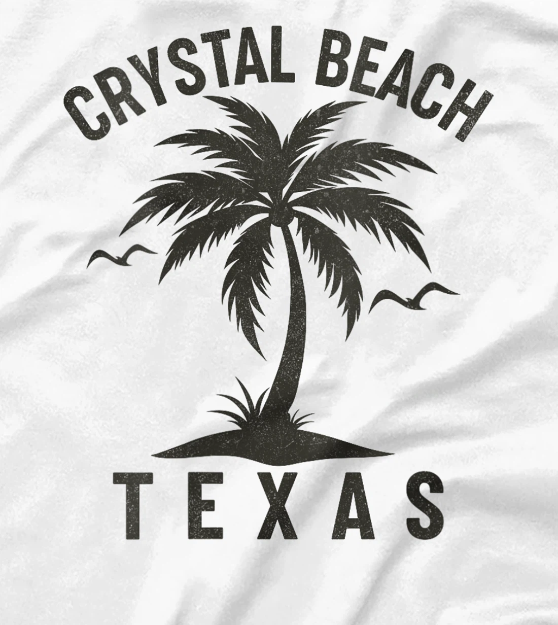Womens Crystal Beach Texas Palm Tree Tropical Beach Summer T-Shirt