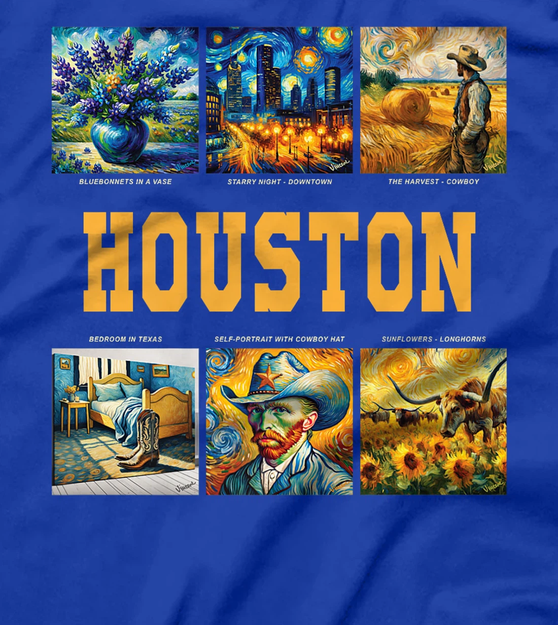 Houston, Texas Van Gogh Inspired Art Premium T-Shirt