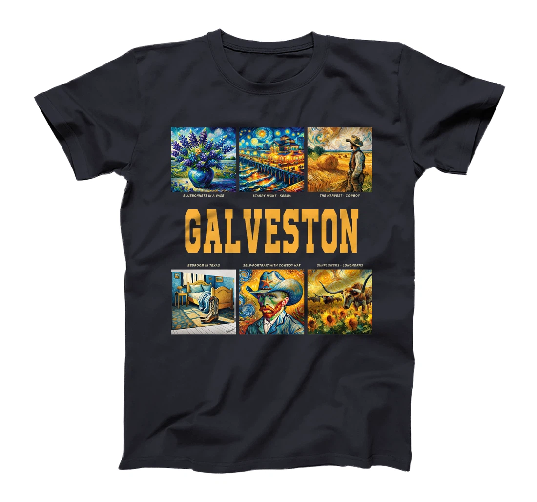 Galveston, Texas Van Gogh Inspired Art Premium T-Shirt