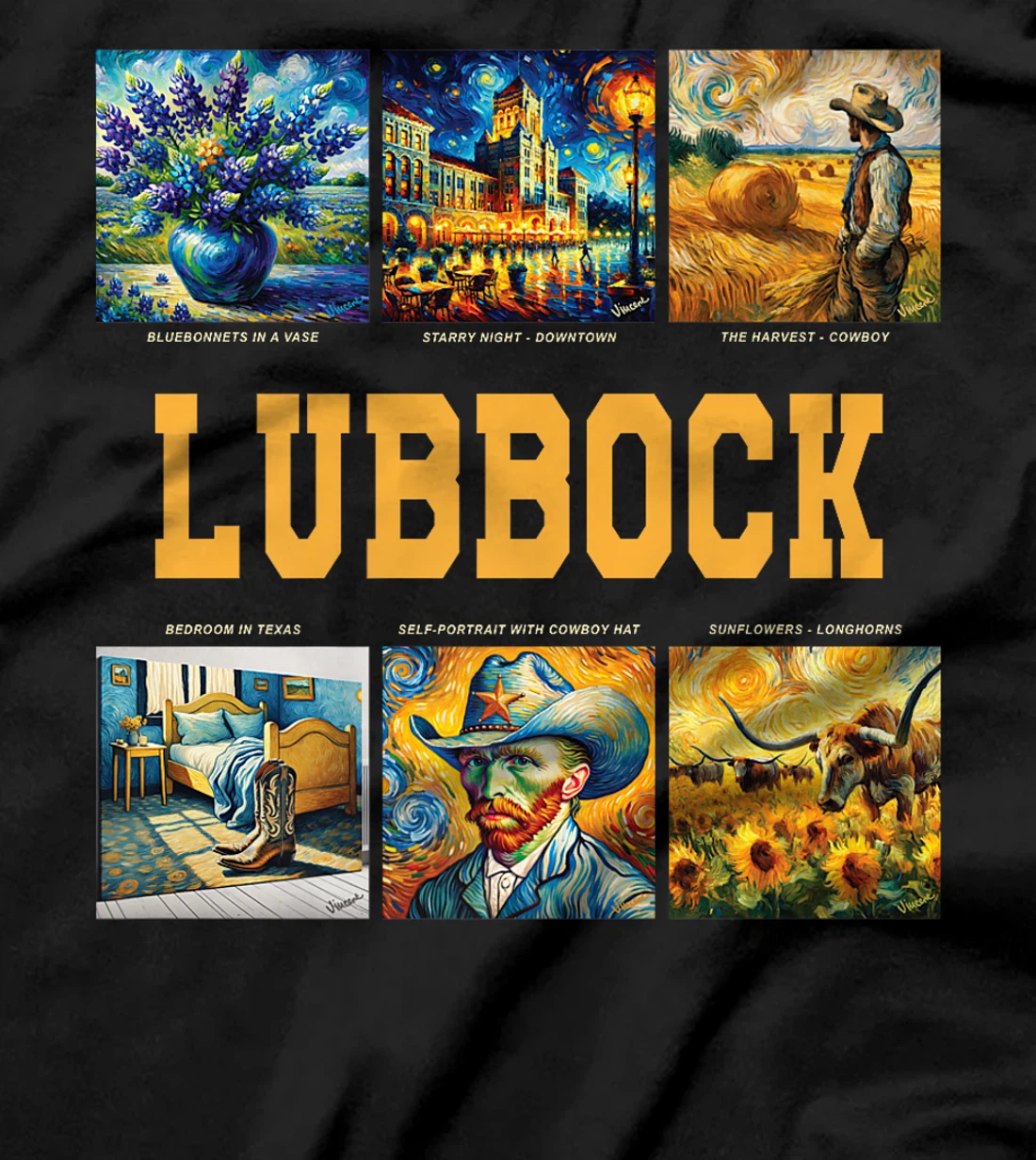 Lubbock, Texas Van Gogh Inspired Art Premium T-Shirt