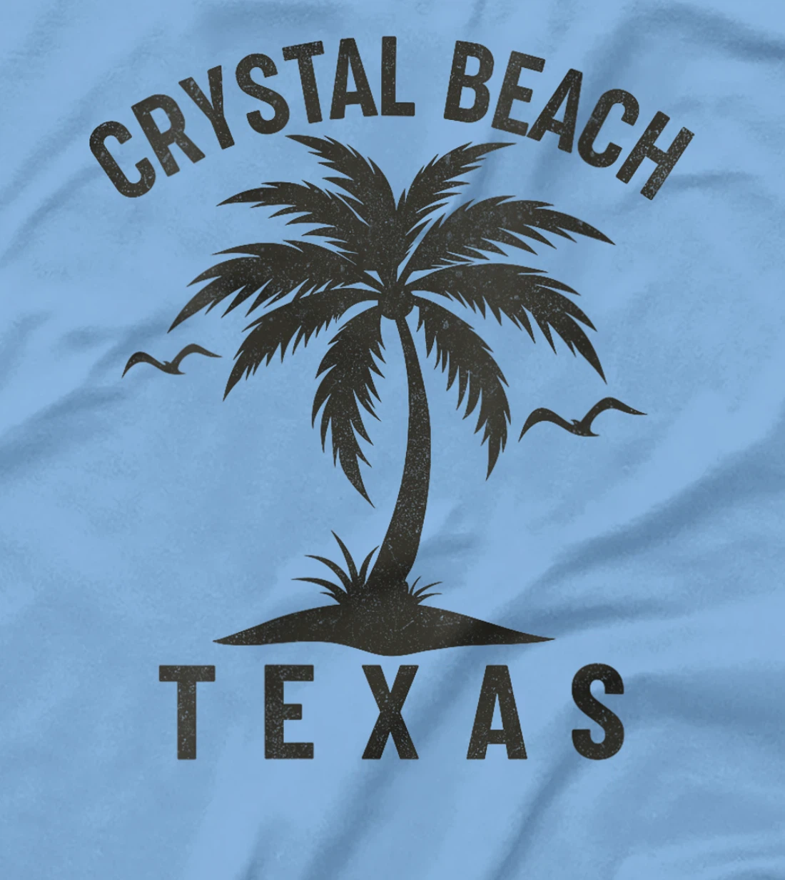 Womens Crystal Beach Texas Palm Tree Tropical Beach Summer T-Shirt