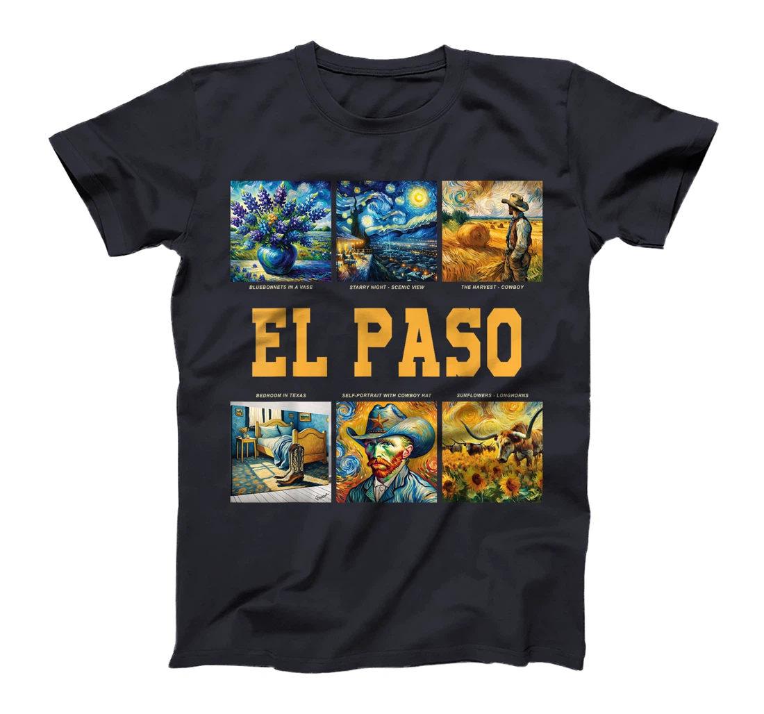 Womens El Paso, Texas Van Gogh Inspired Art T-Shirt