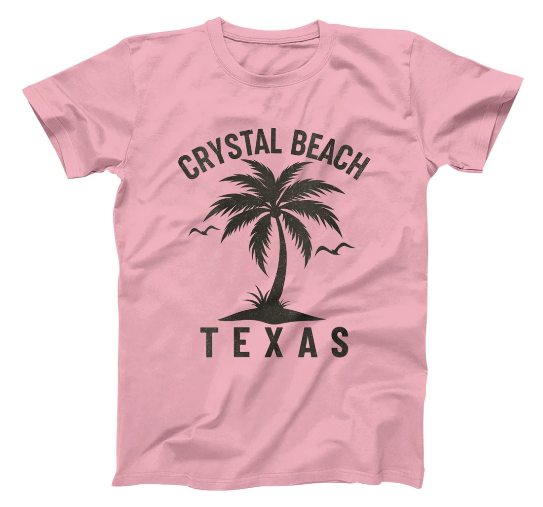 Womens Crystal Beach Texas Palm Tree Tropical Beach Summer T-Shirt