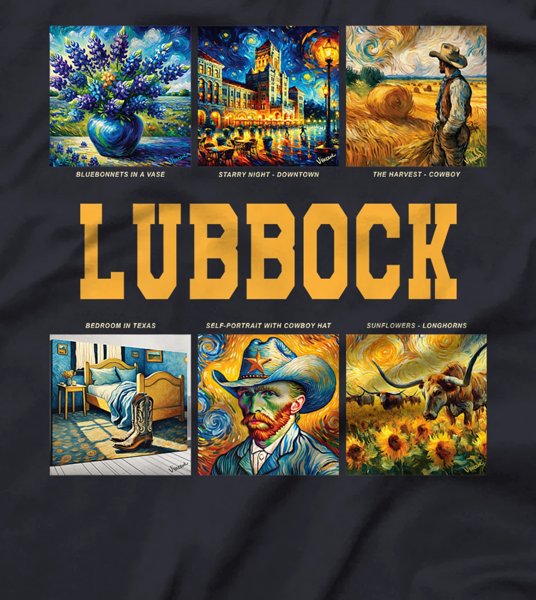 Lubbock, Texas Van Gogh Inspired Art Premium T-Shirt