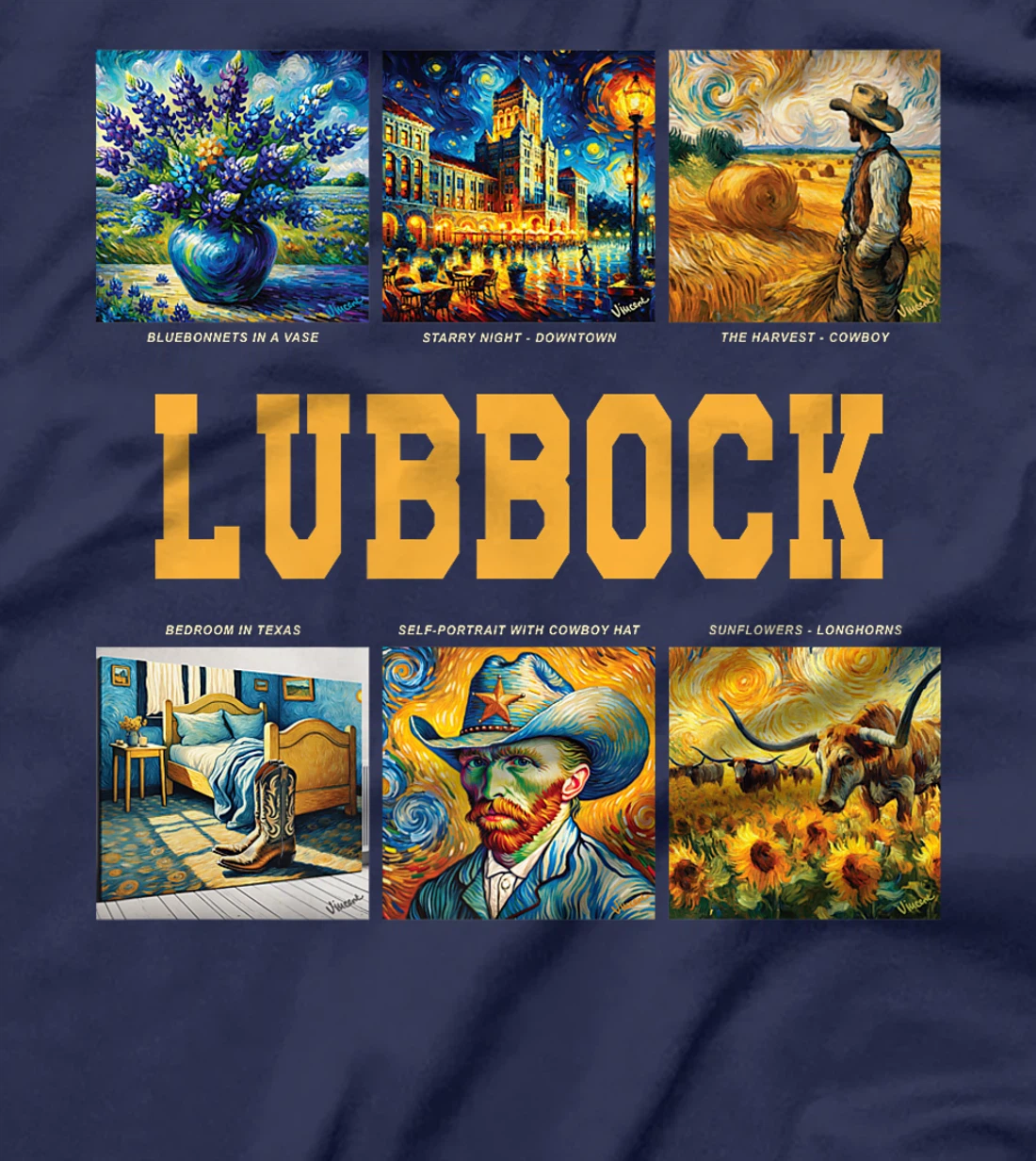 Lubbock, Texas Van Gogh Inspired Art Premium T-Shirt