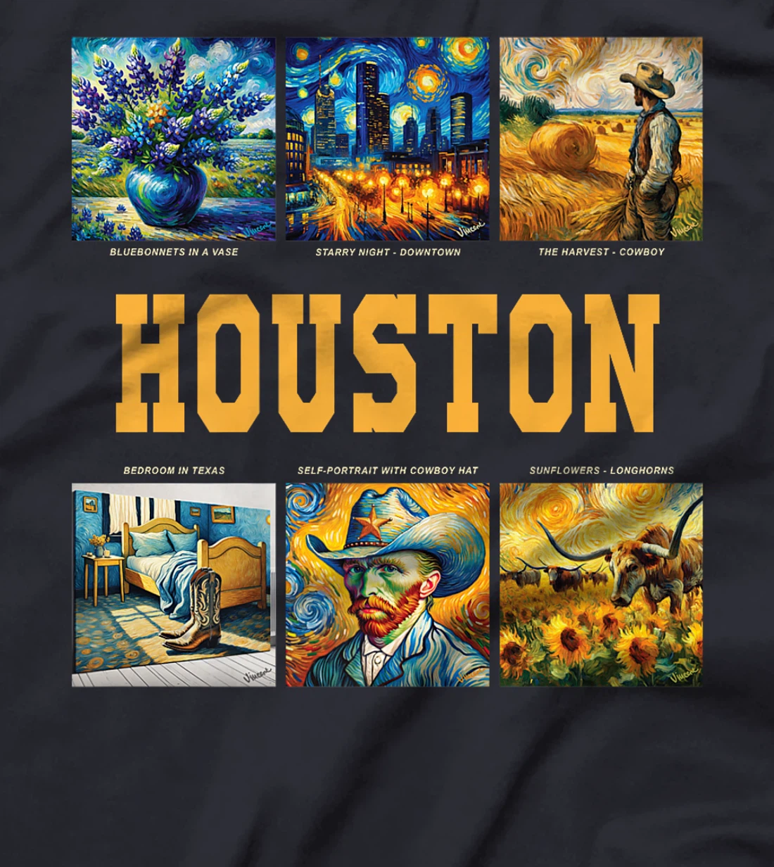 Houston, Texas Van Gogh Inspired Art Premium T-Shirt