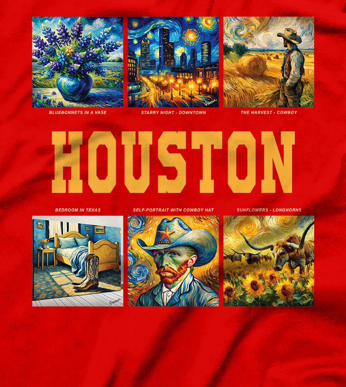 Houston, Texas Van Gogh Inspired Art Premium T-Shirt