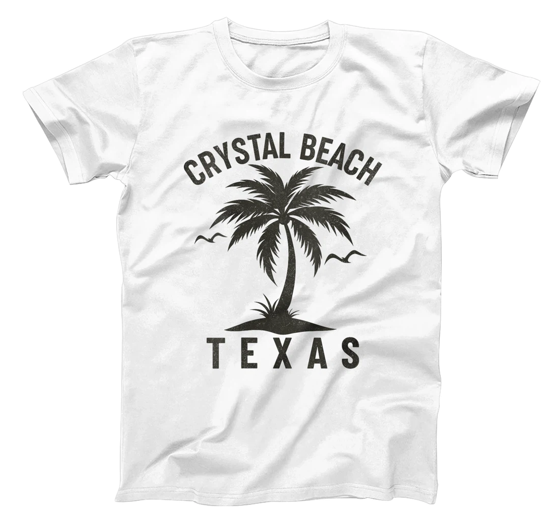 Womens Crystal Beach Texas Palm Tree Tropical Beach Summer T-Shirt