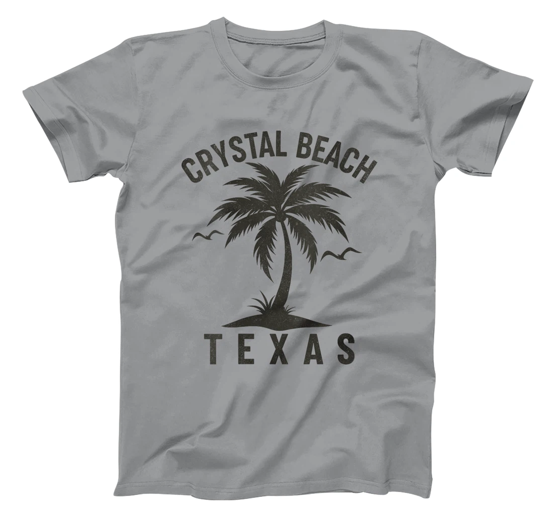 Womens Crystal Beach Texas Palm Tree Tropical Beach Summer T-Shirt