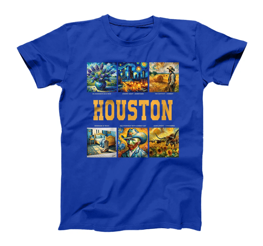Womens Houston, Texas Van Gogh Inspired Art T-Shirt