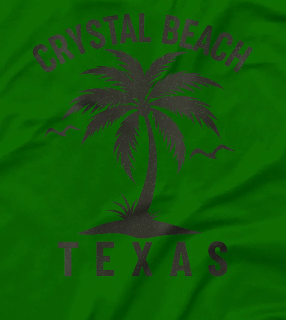 Womens Crystal Beach Texas Palm Tree Tropical Beach Summer T-Shirt