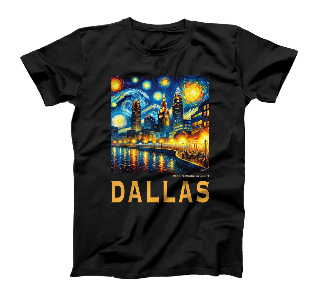 Dallas City Texas, Van Gogh Inspired T-Shirt