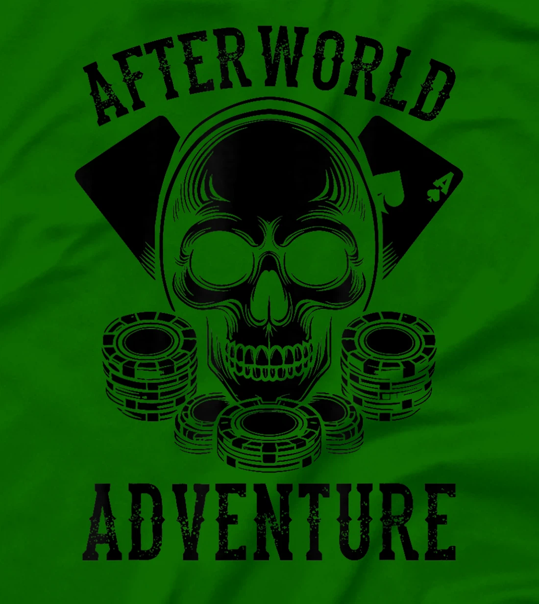 Poker Skull Texas Holdem Cards Gambler Afterworld Adventure T-Shirt