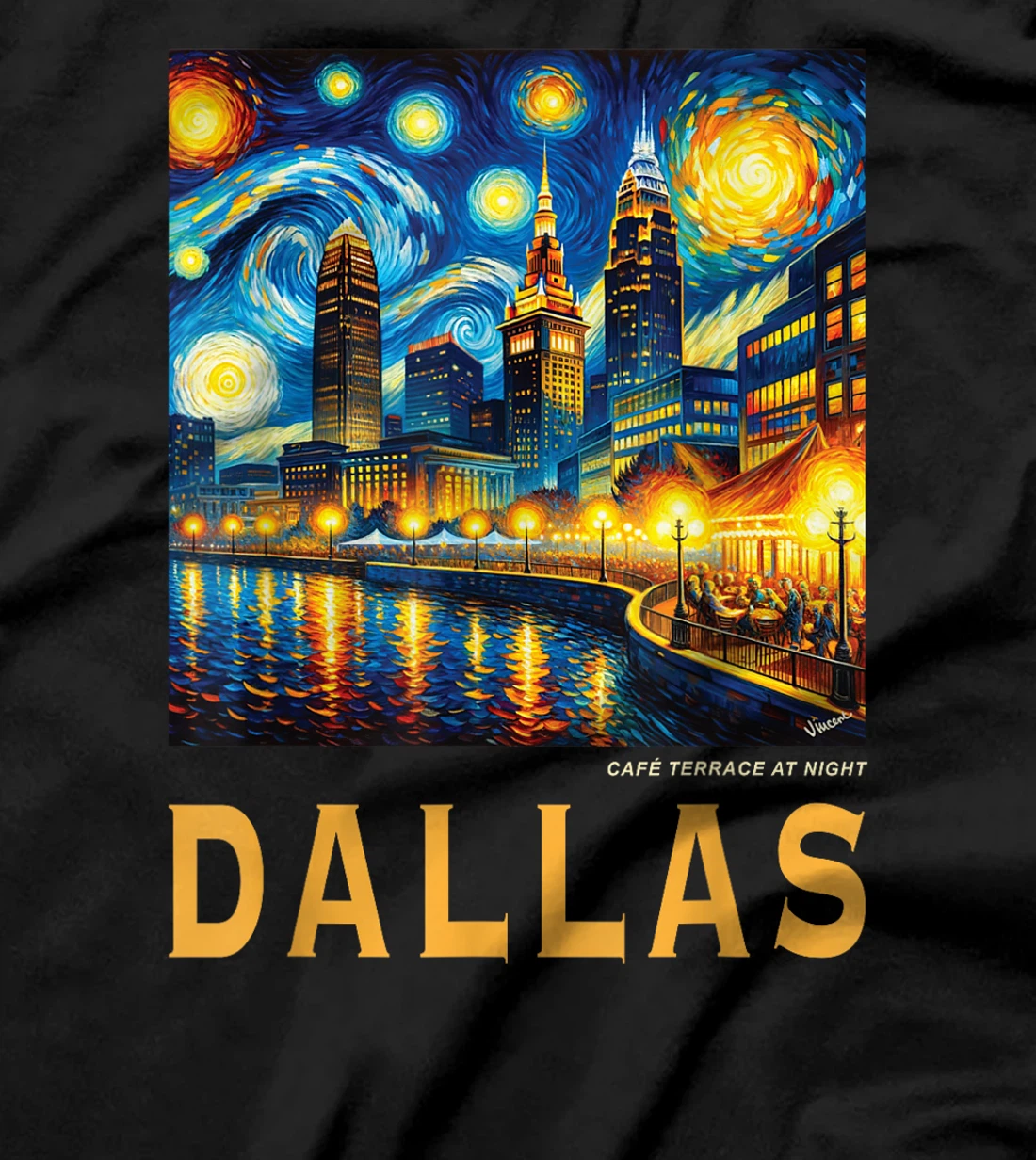 Dallas City Texas, Van Gogh Inspired T-Shirt